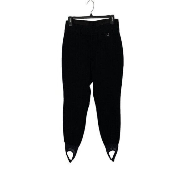 Vintage Black Snowpants Pants Ladies 10 Wool Blend Stretch High Waist Trousers - Picture 1 of 8